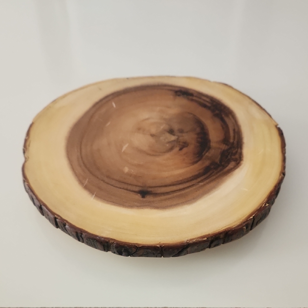 Lipper International Handcrafted Acacia Tree Bark Server / Plant Stand